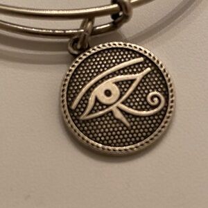 Alex and Ani Bracelet Eye of Horus Silver Finish Adjustable Bangle.